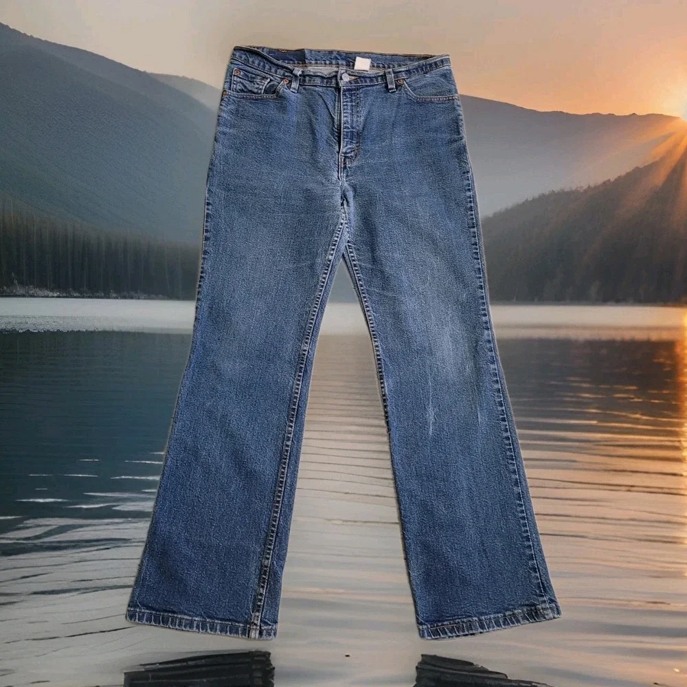 👖Vintage 90s Levi's 517 Bootcut Jeans Mens 34x31 Blank Red Tab Made USA Western